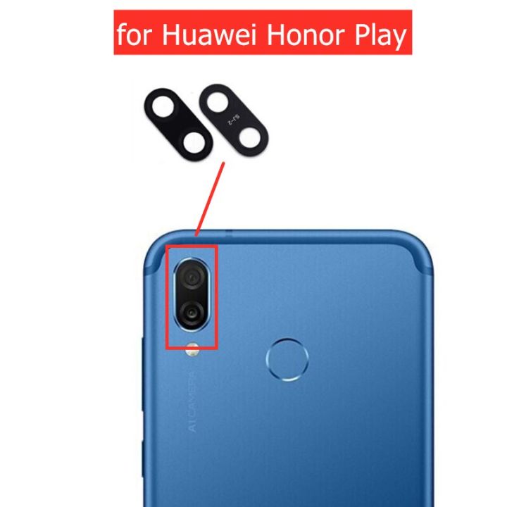 【✴COD✴】 anlei3 2ชิ้นสำหรับ Huawei Honor Play หลังกระจกกล้องมองหลังเลนส์กระจกกล้องถ่ายรูปสำหรับ Huawei Honor Play พร้อมกาว3เมตรอะไหล่สำหรับซ่อม