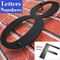 【LZ】✚❍  Black 127mm Stainless Steel Floating House Numbers Letters Doorplates 5  Metal Address Signs Outdoor Street Name Plates 0-9/A-Z