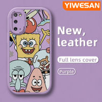 YIWESAN เคสปลอกสำหรับ Samsung S20 S20 FE S20บวก S20อัลตร้าเคสลายการ์ตูนแอนิเมชั่นสปันจ์บ็อบนุ่มหนังบางดีไซน์ใหม่ซิลิกาเคสโทรศัพท์เจลฝาปิดเลนส์เต็มรูปกล้องเคสกันกระแทกกันกระแทก