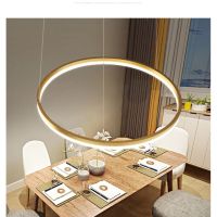 Ring single-ring lamp modern minimalist LED chandelier restaurant living room bar room hotel study creative lighting