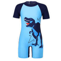 Kids Boys Bodysuit Swimwear Romper Jumpsuit Zipper Cartoon Dinosaur Shark Print Beachwear Swimming Surf Bathing Suits