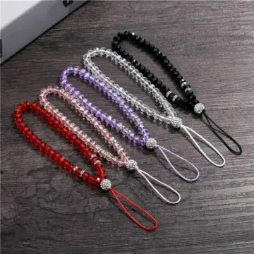 3 Pcs Phone Charms Phone Strap Beads Bling Crystal Beads Phone Charm Strap  Phone Beads Strap Mobile Phone Chain Hand Wrist Lanyard Cell Phone Crystal