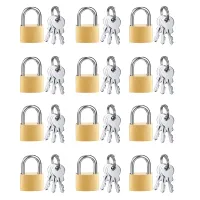 12 Pack Mini Padlock Small Padlock Solid Brass Locks with 3 Key for Luggage Lock,Backpack,Gym Locker Lock,Suitcase Lock