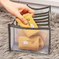 Pants clothes storage artifact compartment home jeans storage bag wardrobe clothing partition box mesh transparent box Soap Dishes