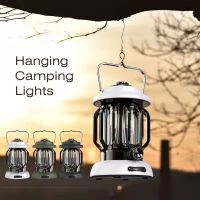 Retro Portable Garden Lantern 5000mAh Outdoor Khemah Lamp Waterproof 3 Lighting Modes Tent LED Camping Lights for Hiking Climbing Yard