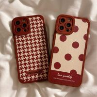 [Small M trend phone case][เคสโทรศัพท์เล็กอินเทรนด์] เคสสำหรับ IPhone13 12 11ProMax เคสแฟชั่น Houndstooth Apple7/8Plus Xr Xsmax Xs กระเป๋าใส่กล้องเคสป้องกันโทรศัพท์ TPU ป้องกันการตก