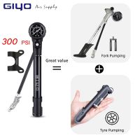 Giyo ปั๊มช็อตจักรยานเสือภูเขา,ปั๊มลมกันกระแทกพร้อมเกจวัดความดัน300Psi Schrader Presta ปั๊มโช๊คจักรยานเติมยางจักรยาน