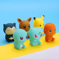 New Pokemon Anime Pikachu Bulbasaur Charmander Squirtle Eevee Snorlax Cartoon Figures Vocal Bath Toy for Kids Baby Bathroom Toys