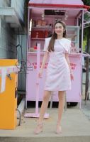 GANNIESHOP(393)พร้อมส่งS-4XL Dress เดรส เดรสสีชมพู ชุดสีชมพู เดรสสั้น เดรสไปเดรส เดรสออกงาน เดรสใส่วันวาเลนไทน์ เดรสแฟชั่น เดรสสาวอวบ เดรสเกาหลี