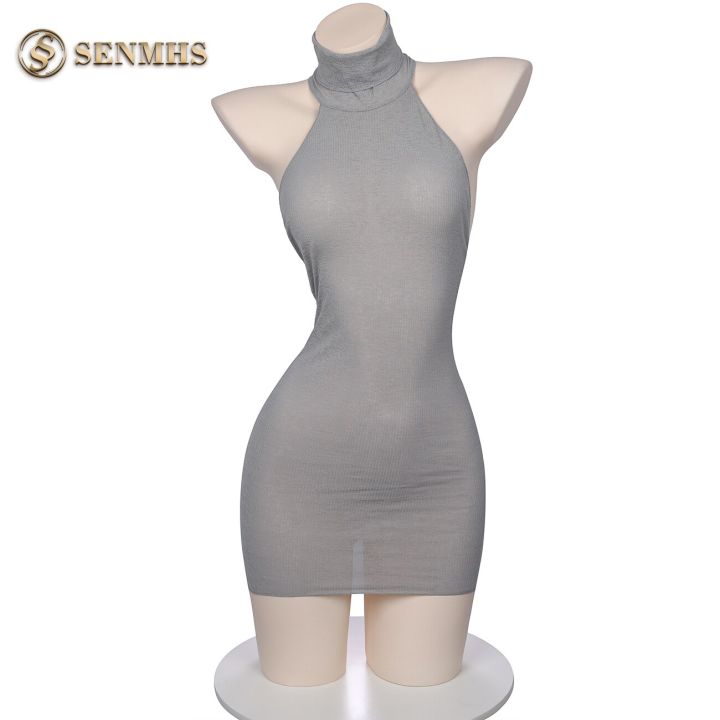 senmhs-sexy-open-chest-knit-backless-passion-erotic-lingerie-for-women-one-piece-cosplay-hollow-sweater-sleeveless-gray-black