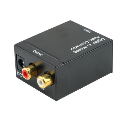 Digital Optical Toslink SPDIF Coax to Analog RCA Audio Converter Adapter with Fiber Cable
