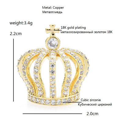 Wuli&amp;baby Cubic Zirconia Crown Collar Pin For Women Unisex 2-color Party Office Suits Shirt Collar Brooch Pins Gifts