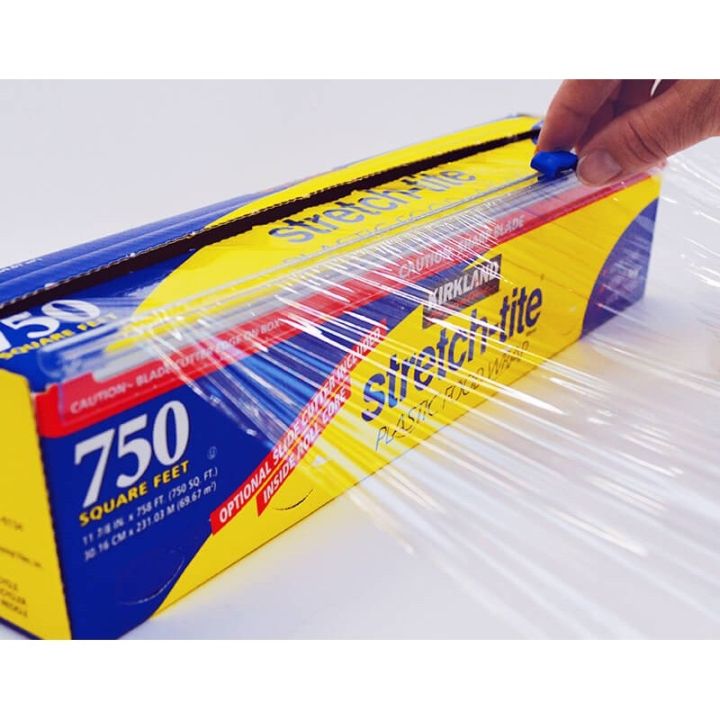 Hot ZHU.PH Kirkland Signature Stretch-tite Plastic Food Wrap • 750sq.ft. •  Made in USA