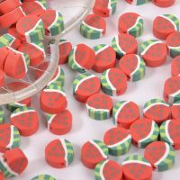 【CW】◎✕  30pcs Watermelon Fruit Clay Beads Spacer for Jewelry Making Necklace Accessories