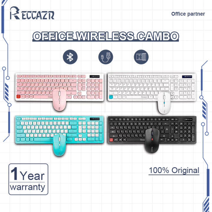 RECCAZR Wireless Keyboard and Mouse Combo FullSized Wireless Keyboard