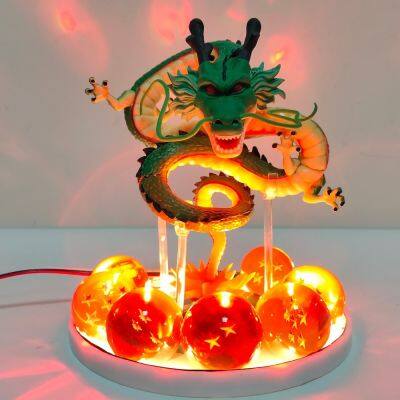 ฟิกเกอร์อนิเมะ Bandai Z Shenlong Led Action Figures ไฟกลางคืน Shenrou ลูกบอลคริสตัลรีโมทคอนโทรลตุ๊กตาคริสต์มาสกวางเรนเดียร์คริสต์มาส