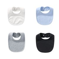 ■✠ 4pcs High Quality Cotton Baby Bib Baby Saliva Towel Baby Solid Color Newborn Bib Rice Bag Absorbent Cotton Bib Children Bib