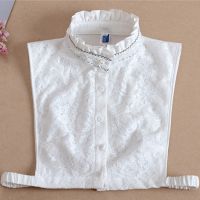 【Feb】 Fashion vest blouse Shirt Detachable Rhinestone vintage elegent Lapel Shirt Pair Darts Autumn winter wild sweater decorated