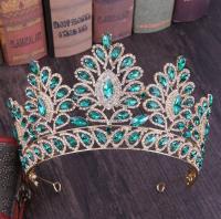 KMVEXO 2019 New Vintage Baroque Tiara Crowns Queen King Bride Pink Crystal Crown Pageant Bridal Wedding Hair Jewelry Accessories