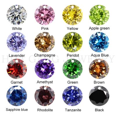 Single Hole Beads Cubic Zirconia Stones AAAAA Round Shape Cubic Zirconia Stone Loose For DIY Jewelry Making Zircon With Holes CZ