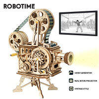 Robotime Vitascope 3Dปริศนาไม้รุ่นของเล่นก่อสร้างมือหมุนโปรเจคเตอร์LK601