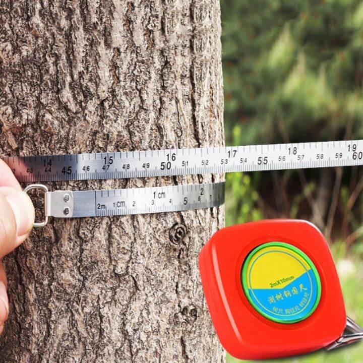 Tree Diameter Tape 2000 Mm Soft Retractable Metal Measuring Tape Use