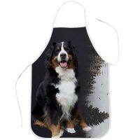 【jw】☁❀ HXSwiss Bernese Mountain Dog Apron Print Polyester Aprons Border Collie Baking Tools