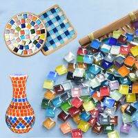 50pcs Square Mosaic Grain Crystal Glass Tricolor Match Mixed DIY Handmade Coaster Vase Photo frame Home Decoration