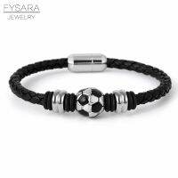 [ladies jewelry] FYSARA Casual Sport Football Charm Bracelets For Women Men Player Soccer Fan 39; S Leather Rope Bracelet Stainless Steel Jewelry