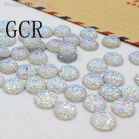 Crystal AB 10mm 50Pcs/Lot Flatback Resin Dotted Round Rhinestone Cabochon GemsFlat Back Resin Rhinestone For DIY Decoration