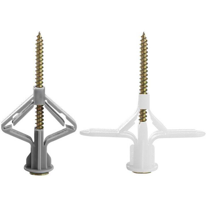 Practical 100pcs Plastic Expansion Drywall Anchor Kit with Screws Self