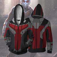 Ant-Manซิปเสื้อกันหนาวหมวกซูเปอร์ฮีโร่เสื้อ 3Dพิมพ์แจ็คเก็ตU nisexแจ๊กเก็ตแฟชั่นเสื้อกันหนาวเสื้อผ้าคอสเพลย์