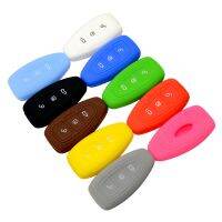 dfgvedvg Colorful 3 Buttons Silicone Rubber Car Key Cover Case For Ford 3 Focus 3 MK3 for Mondeo Fiesta Kuga Escape Ecosport 2013 2014