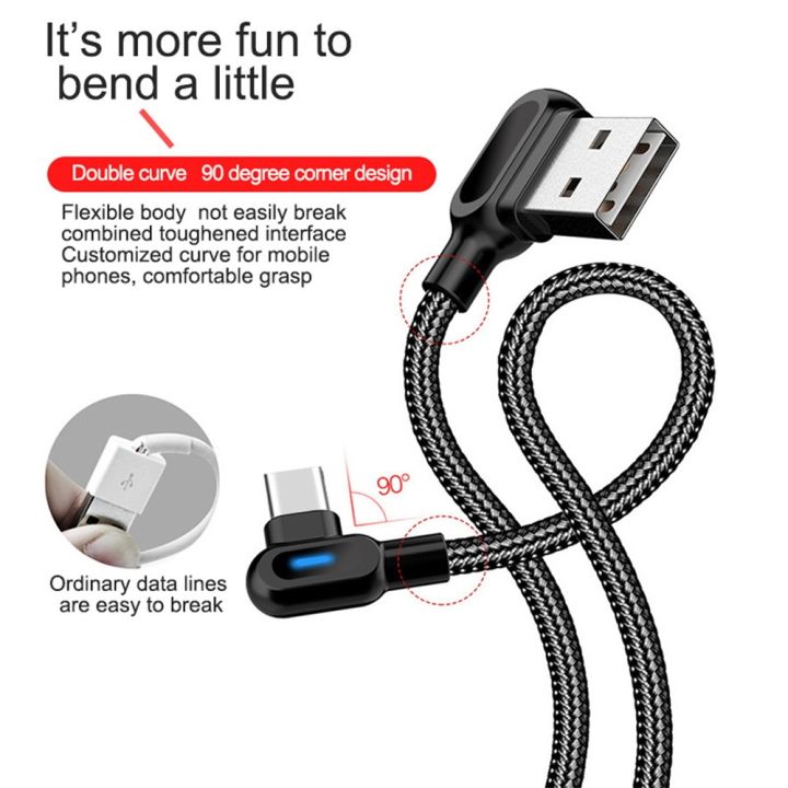 hot-ruxmmmlhj-566-ไมโคร-usb-90องศาชนิด-c-0-25m-1m-2m-ชาร์จเร็ว-led-สายสำหรับซัมซุง-xiaomi-huawei-สายเคเบิ้ลแอนดรอยด์-usb-type-c