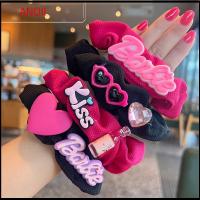 ANQII สีทึบทึบ ตุ๊กตาบาร์บี้ scrunchie อีลาสติก แฟชั่นสำหรับผู้หญิง เชือกมัดผม ที่มัดผม อุปกรณ์เสริมผม ยางรัดผม สำหรับผู้หญิง