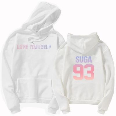 【ฤดูใบไม้ร่วงและฤดูหนาว】Suga 93 Jungshook Hoody Bangtan Loveyouself Group เสื้อกันหนาว มีฮู้ด ทรงหลวม สไตล์เกาหลี สําหรับผู้ชาย นักเรียน 928