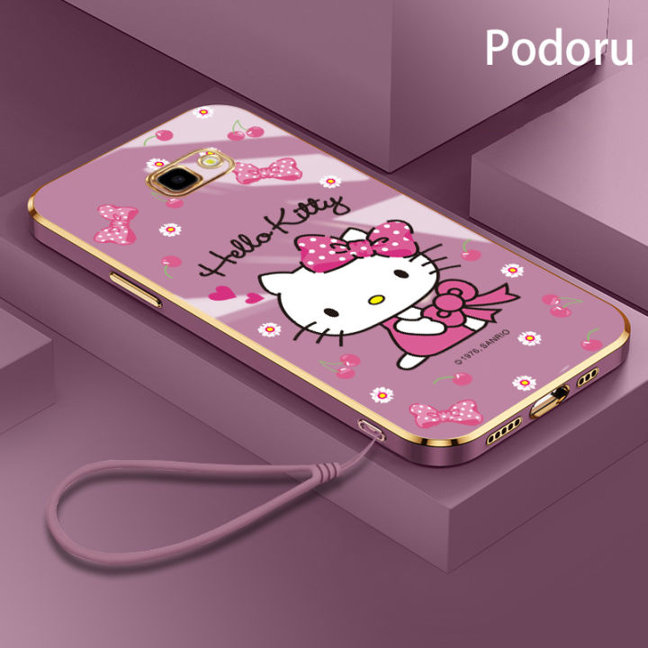 เคส-samsung-j4บวก2018-j4-prime-เรียบง่ายสุดหรูชุบทองเคสโทรศัพท์-hello-kitty-เคสซิลิโคน-tpu-แบบนิ่ม