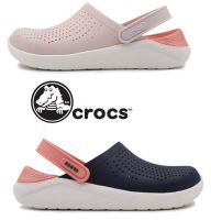 ส่งจากกรุงเทพ แท้ Crocs LiteRide ของผู้หญิงรองเท้าชายหาดเปลือยสีชมพู