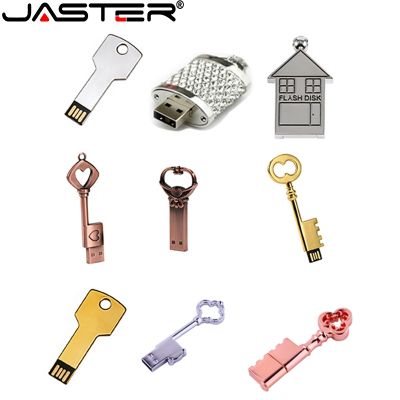 JASTER USB Flash Drive 2.0 Mini Metal Key House Lock Model 4GB 8GB 16GB 32gb 64GB 128GB Water Proof Memory Stick Pendrive Gift
