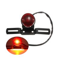 DC 12V LED Motorcycle Tail Brake Stop Light Moto Rear Lights Lamp W/ License Plate Mount for Harley Honda Suzuki Chopper Bobber