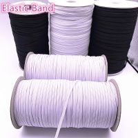 ♚ New 3-12mm 5 Yards/lot Hight Elastic Bands Spool Sewing Band Flat Elastic Cord White and Black Diy Handmade Accessories