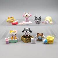 6ชิ้น/เซ็ตน่ารัก2-3.4ซม. ชุด ShibaInu Mymelody/kurom/pompurin/cinnamoroll ตุ๊กตาขยับแขนขาได้ของเล่นน่ารักสำหรับเด็ก