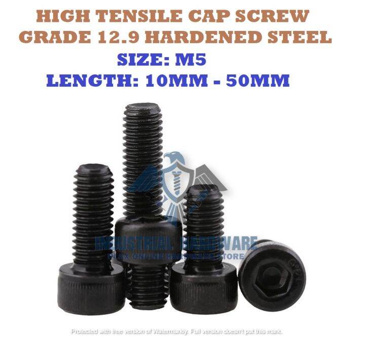 HT Socket Cap Screw - M5 x 10mm ~ 50mm (High Tensile Grade 12.9 Allen ...