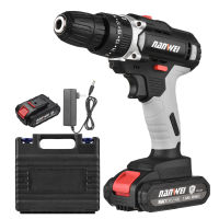 NANWEI 21V Portable Cordless Drill 3/8 I-nch Chuck 25+1 Gear Adjustment Multifunction Electric Screwdriver Power Drill Impact Drill with B-attery Indicator L-ED Work Light 2-variable Speed 30N.m Max Torque Includes 1500mAh B-attery &amp; Fast Charger