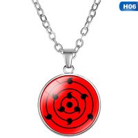 Tmdbyx Naruto Sharingan Eye Necklace Men Naruto Anime Glass Cabochon Black Chain Necklace Pendant Necklaces