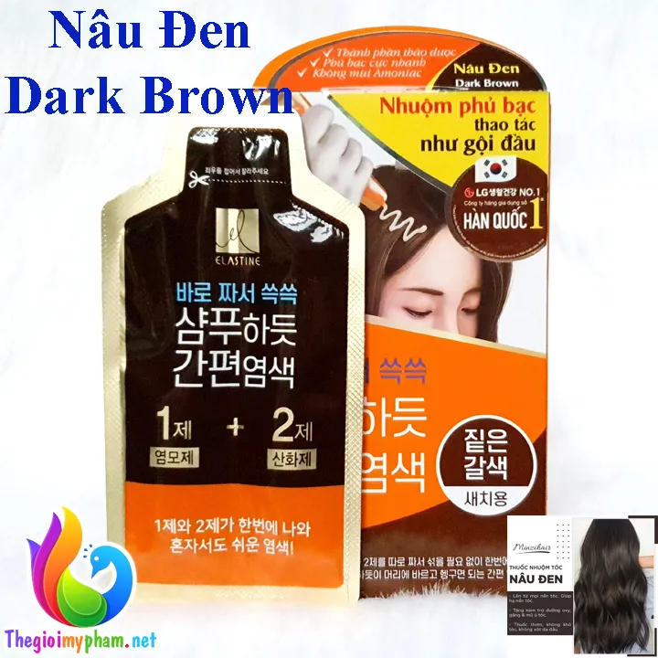 Màu nâu đen Black Brown của sơn tóc Elastine Korea sẽ mang đến cho bạn một vẻ đẹp tuyệt vời với độ bóng cao và khả năng giữ màu lâu dài. Hãy xem ngay hình ảnh liên quan để trải nghiệm thành quả đạt được từ sản phẩm này.