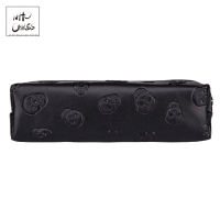 Skull black Leather makeup bag purse organizer travel Fashion pouch bolsos PU cosmetic bag pencil case maleta de maquiagem