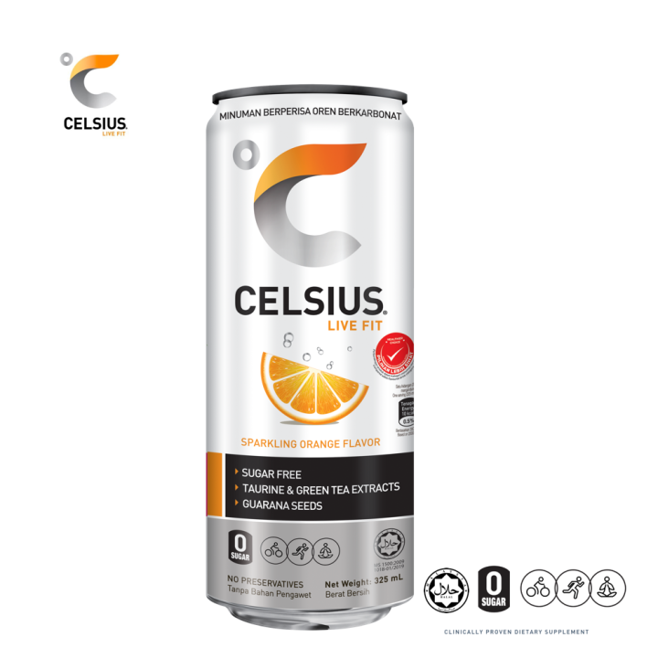 Celsius Healthy Energy Drink Sparkling Orange 325ML Lazada