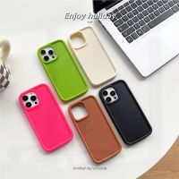 Casing ponsel silikon buram bingkai tinggi alur warna permen minimalis cocok untuk iPhone 14 13 12 11 Pro Max XS X XR 8 7 Plus