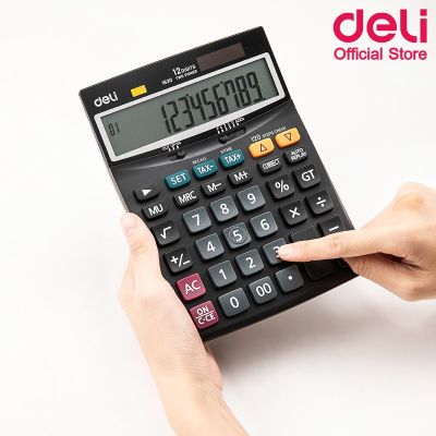 Deli 1630 120-check Tax Calculator 12-digit Metal เครื่องคิดเลขตั้งโต๊ะขนาดใหญ่ มีระบบย้อนกลับถึง 120 ครั้ง บริการเก็บเงินปลายทาง